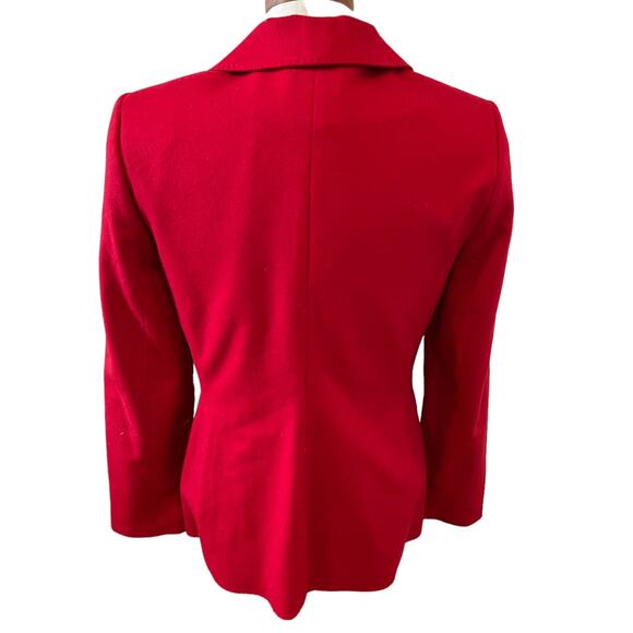 Valerie Stevens Wool and Cashmere blend blazer Cherry Red 4 - Picture 4 of 5